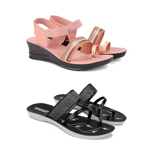 Stylish Heeled Sandals for Women/Comfortable & Lightweight, Daily Wear S_(Combo 2)-1959-1946-7