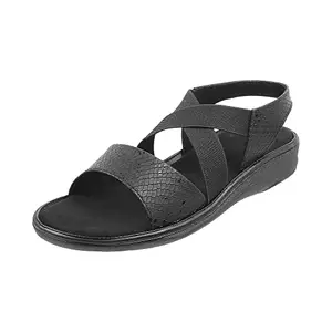 Walkway by Metro Brands Women's Black Synthetic Fashion Sandals 3-UK 36 (EU) (33-3039)