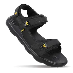 WALKAROO WC4334 Mens Sandals for Casual Wear and Regular use - Black Black