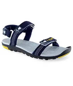 Lancer Men's Navy Yellow Sandals - 8 UK/India (42 EU)(EARTH-1NBL-YLW-8)