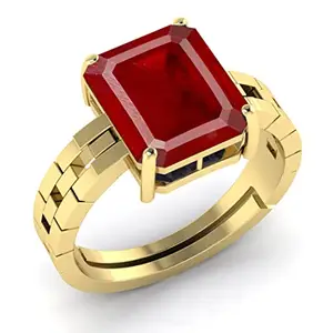RRVGEM RRVGEM Ruby RING Gemstone Gold Plated Ring Adjustable Ring 9.50 Carat Natural manik Adjustable RING