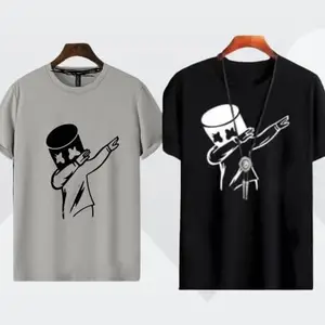 Printed Men Black, Grey T-Shirt DOP_(BL/Grey)_L