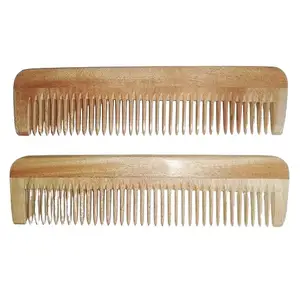 Neem Comb, Wooden Comb | Hair Growth, Hairfall, Dandruff Control | Hair Straightening, Frizz Control | Comb for Men, Women | Set of 3 | (Organic Neem Wooden Comb)