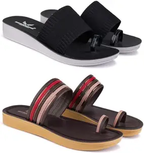 BERSACHE Extra Soft Classic Casual Slides for Women with Regular wear | Ultra Soft & Flexibility Technology | HT-Flip Flop-6151-6143 Multicolor