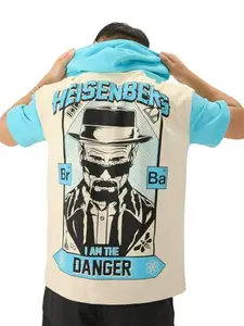 The Souled Store Official Breaking Bad: Danger Men and Boys Short Sleeve Multicolor Graphic Printed Cotton Oversized Hooded T-Shirts