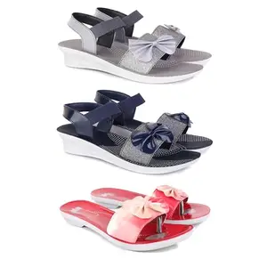 Women's Comfortable Sandal,Casual Lightweight Sandal for Everyday Wear | (COMBO-3)-1971-1972-1964-8