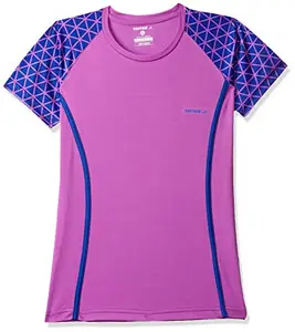 Vector X Printed Women's Round Neck Purple T-Shirt (S)