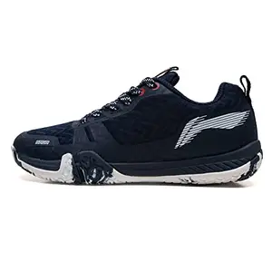 Li-Ning Saga Lite VI Non-Marking Badminton shoe(Navy/White, Size: 4UK)