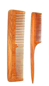 VV Venchers Kacchi Neem Wooden Comb - Soaked In 13 Herbs, Neem & Sesame Oil For Multi-Actions - Detangling, Frizz Control & Shine,Suited For All Hair