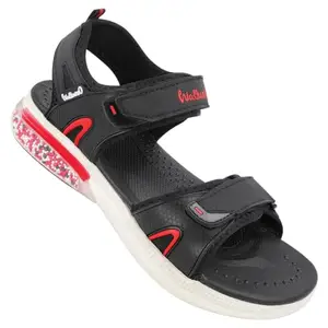 WALKAROO XC4672 Mens Casual and Regular Wear Fashion Sandals - BlackRed