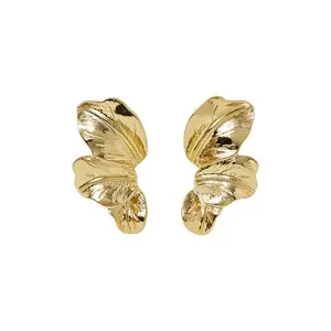 Accessorize London Women Statement Layered Leaf Gold Drop Earrings