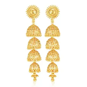 VFJ VIGHNAHARTA FASHION JEWELLERY Vighnaharta Jhumki Alloy Gold Plated Earrings for Women & Girls [VFJ2780ERG]
