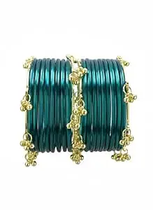 Glass Bangle Premium Glass Bangles Set with Ghungroo For Women|Trendy Kashmiri Bangles|Kangan Set For Women|Kanch Ki Chudiya Set Girls|Trendy Bangle For Gift|Wedding & Parties - Set Of 12