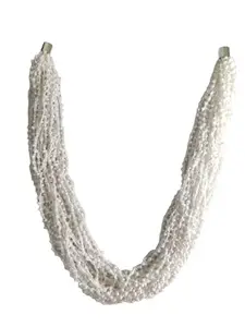 Tyagi-export WHITE seeds beeds nacklace for women american native style jewellery for women handmade ethnic necklace for party wedding photoshoot