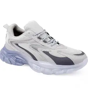 BXXY Men's Grey Casual Sports, Running Lace Up Outdoor Shoes with Mesh Material.- 8 UK