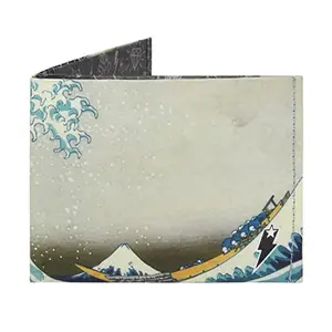 Supervek The Great Wave Off Kanagawa Stitched Paper Wallet - Hypebeast Paper Slim Bifold Mens Wallet - Men's Credit Card Holder Purse Wallets, Gifts for Him Boys Gents - RFID Blocking