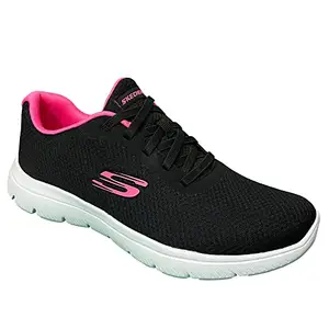 Skechers Womens Summits Black Hot Pink Casual Slip On Shoe