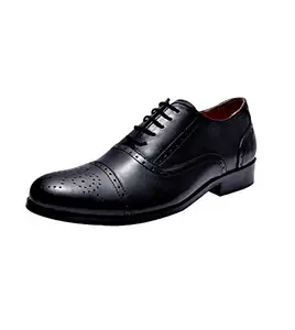 HiREL'S Mens Black Leather Oxford/Office/Party/Brogues