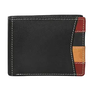 J.K LEATHERS Men Black Genuine Leather Wallet - Regular Size Men Casual, Ethnic, Formal, Travel, Trendy Black Artificial Leather Wallet (12 Card Slots)