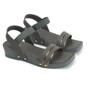 ICONICS Women's Fashionable Backstrap Sandals Colour-Grey, Size-UK 5