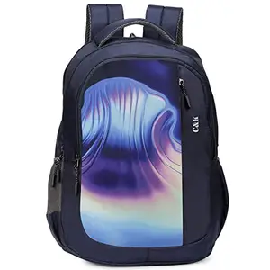 Chris & Kate Polyester 35 LTR 3D Printed Navy Blue Spacious Comfort Casual Backpack|Laptop Bag|School Bag|College Bag