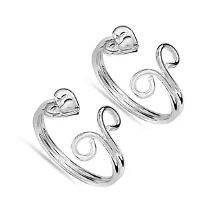 Amazon Brand - Anarva Women's Heart Toe-Ring in 925 Sterling Silver BIS Hallmarked