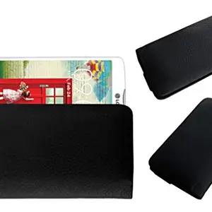 ACM Rich Leather Soft Case Compatible with Lg L80 Dual D380 Mobile Handpouch Cover Carry Black
