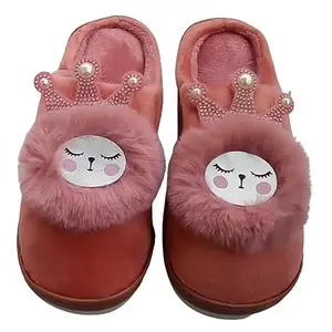 Indoor Wear Winter Crown Design Slipper For Teenager, Girls & Women Color : Onion Age Group : 14 to 15 Years