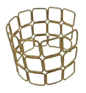 Geometric Open Design Metal Bangle Bracelet Set for Women, Gold Tone