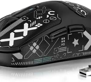 MANBASNAKE Attack Shark X3 Wireless Gaming Mouse, 49g Lightweight Triple Mode Ergonomic Computer Mouse, PAW3395 26K DPI Sensor, 200h Battery Life, Griptape Programmable Buttons for PC/Laptop/Mac/Win