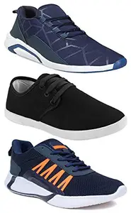 WORLD WEAR FOOTWEAR Multicolor (1244_9312_349) Men's Casual Sports Running Shoes 9 UK (Pack of 3 Pair)