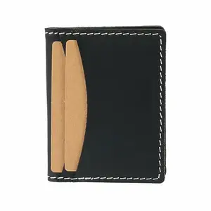Dpotli Pure Leather Bi-fold Card and Cash Wallet, Gift for Men Women (Black)