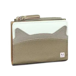 NFI essentials Small Wallet for Women, PU Leather Mini Wallet for Girls, Cash, Coin, Credit Card Holder with Zip Pocket, Bifold Cat Ear Design Small Money Purse for Girls Ladies