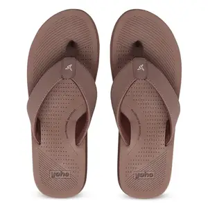 YOHO Drift Orthopedic Slippers for Men | Soft Footpharma Footbed | Breathable Ventilation Holes | Lightweight Flip Flops | Anti-Skid Chappals for Everyday | Brown - UK 8