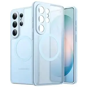 JETech Magnetic Cover Case for Galaxy S26 Ultra, Compatible with MagSafe, Camera Lens Full Protection, Translucent Matte Back Shockproof Phone Cover (Omphalodes)