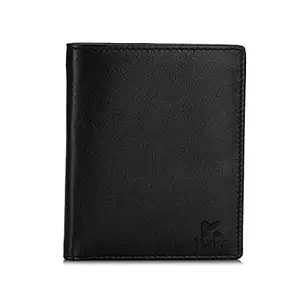 Marc Flager Genuine Leather Card Holder Wallet for Men (Black Card Holder)