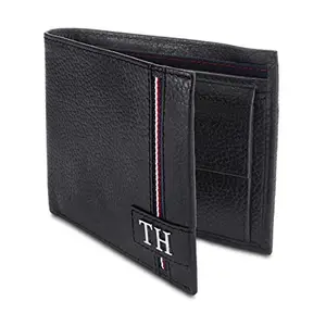 Tommy Hilfiger Cohen Leather Global Coin Wallet for Men - Black, 4 Card Slots