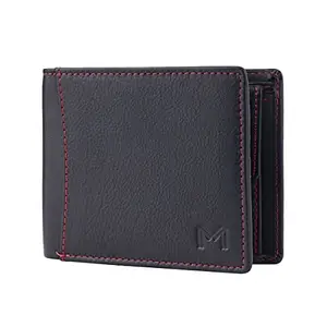 Massi Miliano Genuine Leather RFID Protected Men's Wallet - LOR02 (Loreto Collection) (Black)