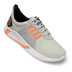 Rapidflex Running Shoes, Breathable Mesh Upper, Grey-Orange, Modern Sport Design (Grey, UK Footwear Size System, Adult, Men, Numeric, Narrow, 9)