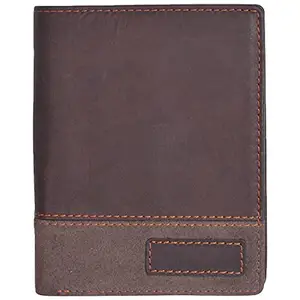 Leatherman Fashion LMN Genuine Brown Leather Unisex Wallet (6 Card Slots)