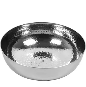 KC Sandwich Bottom Heavy Guage Stainless Steel Hammered Tasla, Without Handle Kadhai Cookware(1500 ML) price in India.