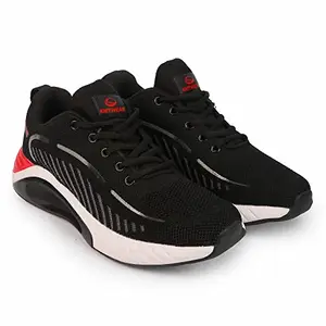 Lancer Mens PLATINUM-20 Black Running Shoe - 8 UK (PLATINUM-20BLK-RED-8)