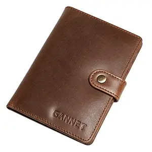 GANNET Brown Travel Passport Credit & Debit Cardholder Wallet for Men & Women