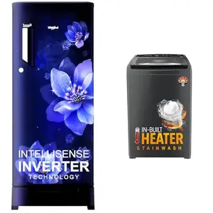 Whirlpool 192 L 5 Star Icemagic Powercool Inverter Direct-Cool Single Door Refrigerator (215 IMPC R, 6.5 Kg 5 Star StainWash Royal Plus Fully Automatic Top Load Washing Machine (SW ROYAL PLU