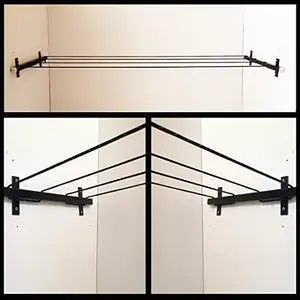 RoboRich Fixed Wall to Wall Cloth Drying Stand, Cloth Dryer Hanger | Metal | for Flats and Apartment
