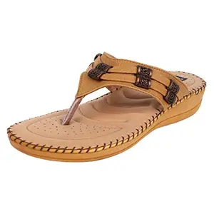 1 WALK Women Camel_Tan Fashion Slippers-5 UK (38 EU) (207am-38)