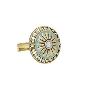 VOYLLA Gwalior Floral Motif Embossed Statement Ring