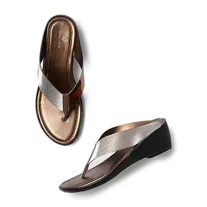 Marc Loire Women’s Comfortable Slip On T-Strap Platform Heels (Copper, Numeric_4)