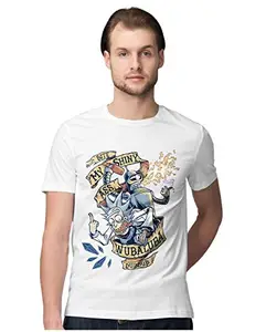 Men's & Women's Regular Fit T-Shirt Just Be Happy - Smile 100% Cotton Unise T-Shirt White|Female2XL(BSAWLDD-White-XXL-MENRAT,)