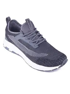FURO Lace Up Comfortable Stylish Outdoor Running Sports Shoes for Men R1042 Grey
